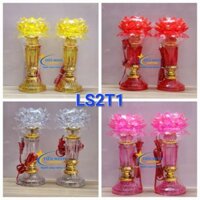 Đèn thờ led hoa sen 2 tầng LS2T01/LS2T02/LS2T03, chip LED SMD siêu bền, MÀU HỒNG - TRẮNG-VÀNG-ĐỎ