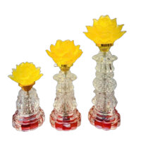 Đèn Thờ Lưu Ly Hoa Sen 1 Bông, Thân bằng Pha Lê sáng đổi 7 màu hàng nhập khẩu (giá dành cho 1 cặp đèn)