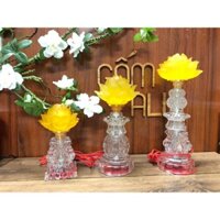 Đèn thờ lưu ly thân thủy tinh sáng thân đèn led hàng đẹp cho gia chủ bày ban thờ cúng gia tiên, thần linh, phật