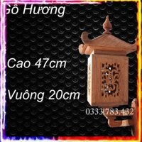 ĐÈN THỜ MÁI GIA TIÊN ỐP TƯỜNG GỖ HƯƠNG CAO 47CM