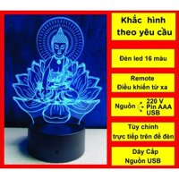 Đèn thờ  Phật  Địa Tạng .Đèn ngủ  16 màu 3d  ,  đèn khắc hình theo yêu cầu .