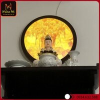 ĐÈN THỜ PHẬT hào quang đường kính 30cm, [ bản tk ] MÂU NI tôn tượng, tượng thờ cúng