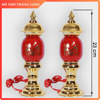 Đèn thờ Phú Quý Hình Trụ Bằng Thủy Tinh Dễ Dàng Thay Bóng, Đèn Bàn Thờ Thần Tài Thổ Địa