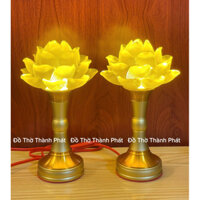 Đèn thờ sen bông nở lưu ly, đèn thờ hoa sen lưu ly bông nở