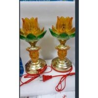 ĐÈN THỜ SEN THỦY TINH PHA LÊ CAO CẤP 01 BÔNG- 30P - ĐÈN THỜ SEN