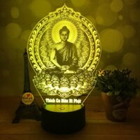 Đèn Thờ Thích Ca Mâu Ni Phật, Đèn tranh Phật Thích Ca, Đèn thờ phật giáo đổi màu (PG015-2)