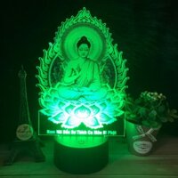 Đèn Thờ Thích Ca Mâu Ni Phật, Đèn tranh Phật Thích Ca, Đèn thờ phật giáo đổi màu (PG015-1)