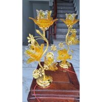 Đèn thờ thủy tinh 3 bông hoa sen cao 35 cm; 45 cm và 55 cm hàng cao cấp