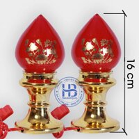 Đèn thờ trái đào 16cm