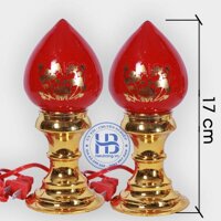 Đèn thờ trái đào đẹp 17cm