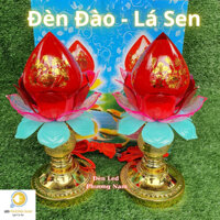 Đèn Thờ Trái Đào Lá SEN CANA (Tiểu Trung Đại) - (Phú Quý)