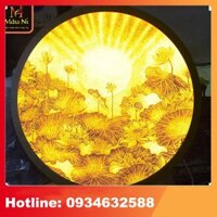 ĐÈN THỜ Tranh trúc chỉ in MÂU NI 198, Tròn - đóng thùng carton 5 lớp chắc chắn (thích hợp đặt tượng thờ cao 25cm đến 45c