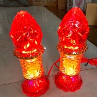 ĐÈN THỜ TRỤ VÀNG BÚP SEN (1 cặp)