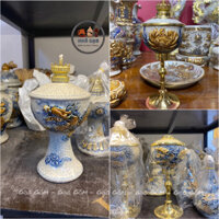 🌸Đèn Thờ,Đèn Để Bàn Thờ Cúng Gia Tiên,Các Mẫu Đèn Thờ Men Rạn Hoạ Tiết Sen Rồng Gốm Sứ Bát Tràng.