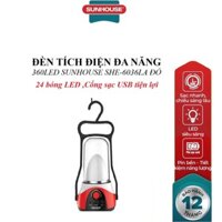 Đèn tích điện đa năng SUNHOUSE SHE - 6036LA - Màu đỏ, Cổng sạc USB tiện lợi, Mạch điện tiên tiến, tiết kiệm năng lượng