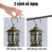 Đèn tích điện siêu sáng, đèn sạc tích điện cắm trại, đèn bão tích điện điều chỉnh độ sáng sạc tyce C