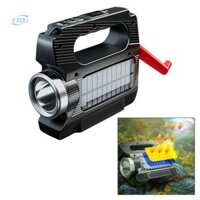 Đèn tìm kiếm đèn pin mạnh tay quay sạc năng lượng mặt trời từ xa đèn tay