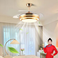 Đèn Trần Quạt Gió Lớn Phòng Ăn Đơn Giản Phòng Khách Phòng Ngủ Tích Hợp Quạt Điện Vô Hình Bắc Âu Đơn Giản Đèn Chùm Quạt
