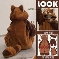 Đen Trắng Gấu Trúc Bộ Đồ Ngủ Nữ Mùa Đông San Hô Lông Cừu Plus Nhung Dày Dài Nữ Sinh Viên Váy Ngủ Thu Đông Nhà Dịch Vụ Chín