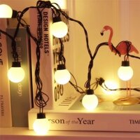 Đèn Trang Trí Cherry Ball Bóng 2cm Treo Ngoài Trời Dây Đen Ánh Sáng Vàng - Udecor