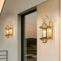 Đèn Trang Trí Cột Ban Công Ngoài Trời Đồng Kính, Đèn Chùa Đồng - Bóng Edison ST64-Của Đèn Đồng Trang Trí Ngoại Thất Hoàn