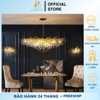 Đèn Trang Trí Hiện Đại, Độc Đáo LUMiFAN - Đèn Chùm Giọt Pha Lê Kiểu Pháp 3 Chế Độ Màu, Bảo Hành 24 Tháng