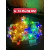 Đèn trang trí mành thả 10 ngôi sao noel mắt led hạt gạo chống nước
