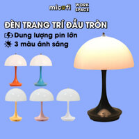 Đèn Trang Trí Micofi, Đèn Ngủ Để Bàn Decor Phòng Chill Đầu Giường Trong Suốt Tròn Nhiều Màu Vàng Pastel Bảo Vệ Mắt