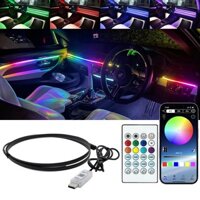 Đèn trang trí ô tô Symphony RGB trong nhà Acrylic sợi quang hướng dẫn dải DIY Đèn trang trí ô tô LED dải ánh sáng trong xe Điều khiển APP