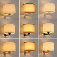 ĐÈN TREO TƯỜNG CHỤP ĐÈN VẢI RETRO ĐÈN TƯỜNG, ĐÈN NGỦ TREO TƯỜNG CỔ ĐIỂN TRUYỀN THỐNG CHO PHÒNG NGỦ, PHÒNG TẮM, PHÒNG KHÁCH, KHÁCH SẠN, LÒ SƯỞI