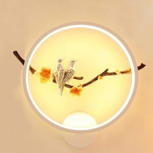 Đèn treo tường LED tròn hình con chim trên cành cây Venus VR6228