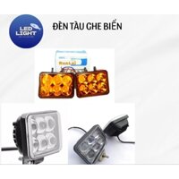 Đèn trợ sáng, đèn pha bi cầu vuông 6 bóng bi cầu dành cho mô tô, xe máy, xe ba gác, xe múc,... tư động 12V-24V