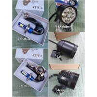 Đèn trợ sáng l4, L4X siêu sáng 12V lắp cho các loại xe 1 chế độ sáng