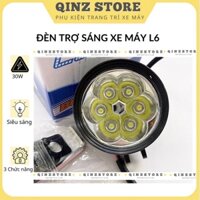 Đèn trợ sáng xe máy L6 30w, đèn xe máy siêu sáng 3 chức năng QINZSTORE