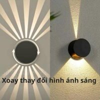 Đèn tròn xoay 2 kiểu vệt sáng hắt tường, chống nước vỏ nhôm cao cấp WA9112