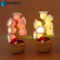Đèn trồng cây trong chậu phát sáng SPARKL, Đèn hoa lan bảy đầu đã hoàn thiện, Trang trí thủ công thanh lịch Dệt hoa trang trí Đèn ngủ