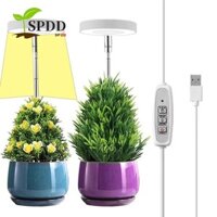 Đèn trồng SPDD có đế, Đèn trồng cây LED có thể điều chỉnh độ sáng toàn phổ, Thiết thực 1 / 2 / 3 / 4 Đầu tự động bật / tắt hẹn giờ xoay thực vật tăng trưởng đầy ánh sáng mọng nước