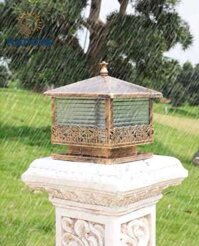 Đèn trụ cổng cây dừa đèn trang trí ngoài trời cỡ 300mm HAPOVA NIFER 7005 - 7005 cây dừa - Kèm bóng 9w vàng