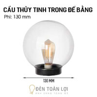 Đèn Trụ Cổng: Mẫu đèn cầu thủy tinh trong đế bằng