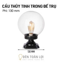 Đèn Trụ Cổng: Mẫu đèn cầu thủy tinh trong đế trụ