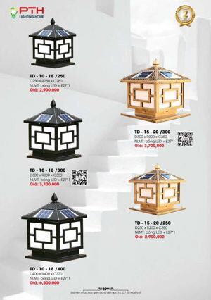 Đèn trụ cổng năng lượng mặt trời TD-15-20