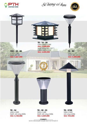 Đèn trụ cổng ngoài trời TD-34