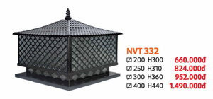 Đèn trụ cổng NVT 332