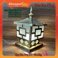 ĐÈN TRỤ CỔNG SƠN PHẾT GIẢ ĐỒNG [KHÔNG GIAN SÁNG] SIZE 200 - 250 - 300 - 400. TẶNG BÓNG LED