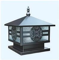 Đèn trụ cột tường rào sơn tĩnh điện màu đen HF02