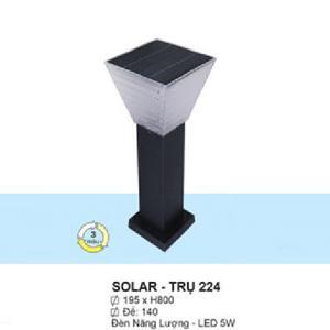 Đèn trụ sân vườn năng lượng mặt trời Solar TRU 224