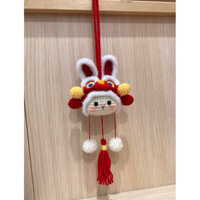 Đèn trung thu handmade, thỏ đầu lân, thỏ trung thu handmade, thỏ đội mũ lân len handmade, quà năm mới, quà trung thu