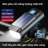 Đèn trước còi xe đạp điện năng lượng mặt trời, đèn trước cho xe đạp leo núi, sạc cho xe đạp leo núi