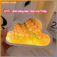 Đèn Tulip hình Đám Mây Tráng Gương Handmade Trang Trí Phòng Ngủ ,  DIY hoa tulip đèn led，Quà tặng ý nghĩa