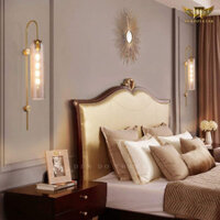 Đèn tường chao thủy tinh ống dài - DT1  Đèn tường phong cách vintage, phù hợp trang trí quán cafe, homestay, spa